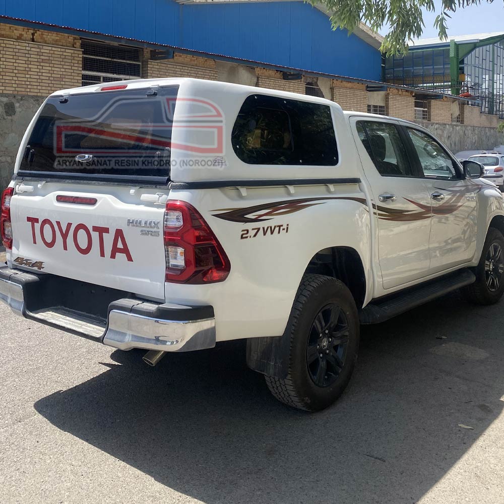 آرین صنعت رزین خودرو سازنده انواع اتاق عقب هایلوکس شیشه بغل کشویی